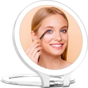 Travel Lighted Magnified Makeup Mirror 1x / 10x New in Box
